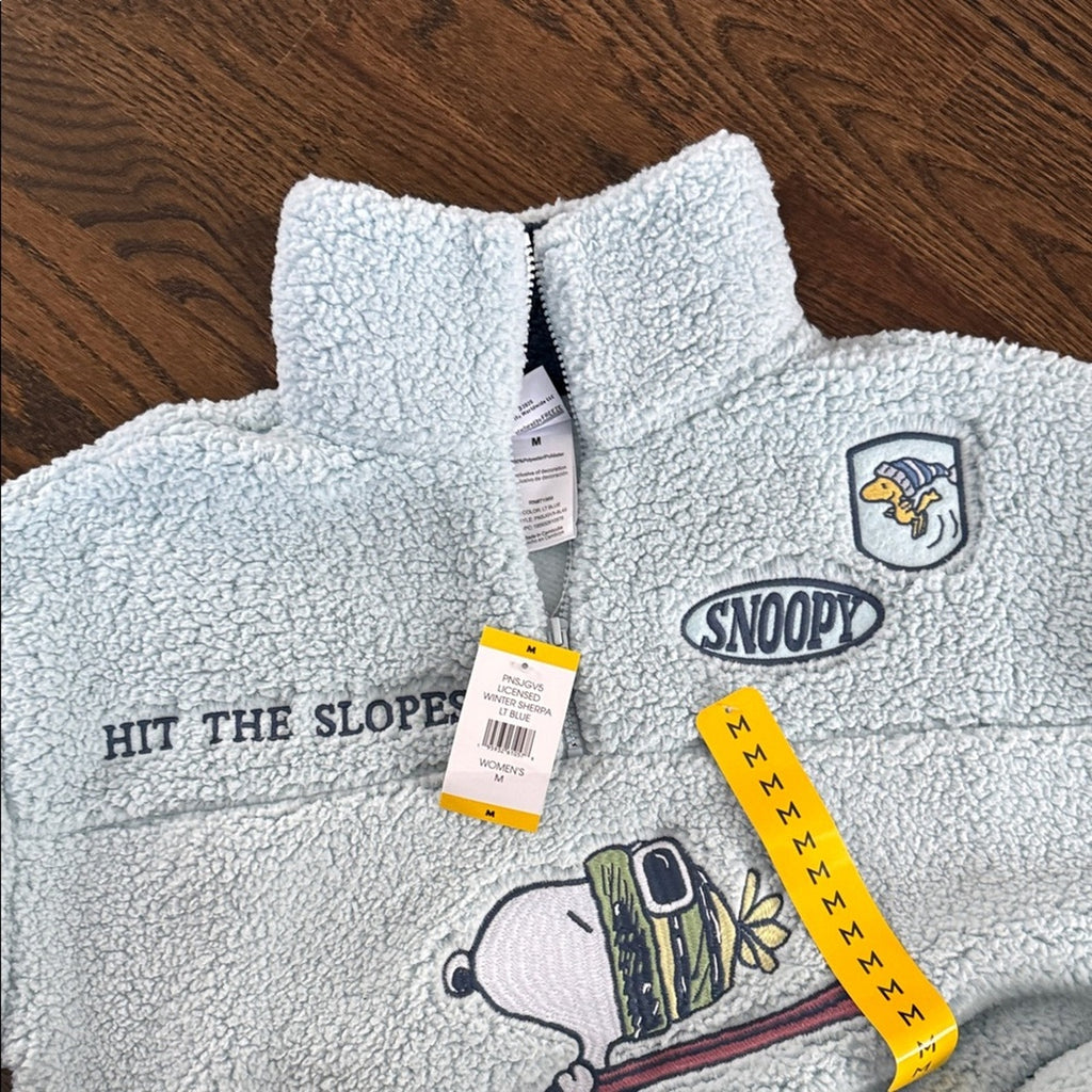 New woman’s medium popover Sherpa ' Light Blue Fleece Pullover