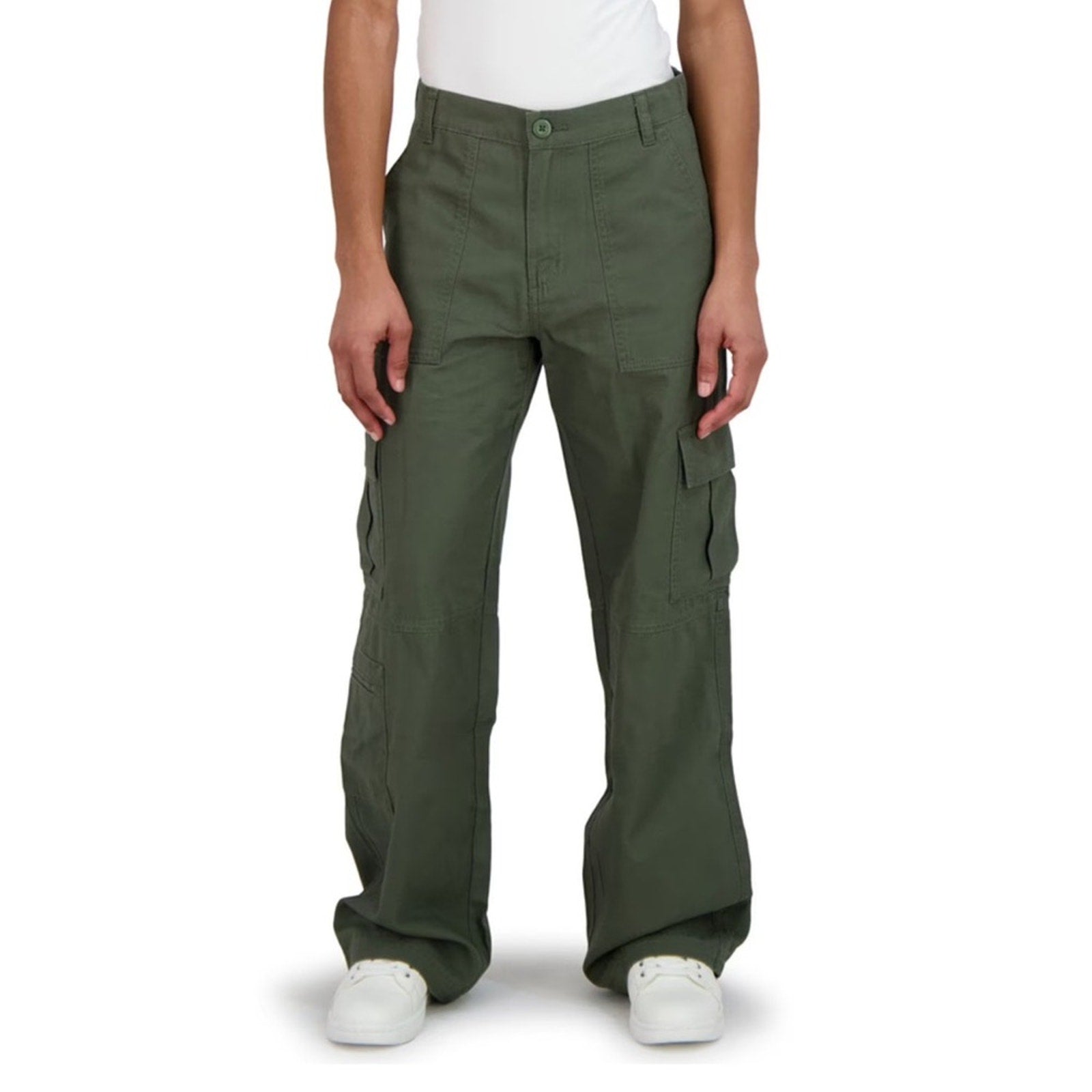 Aeropostale Women’s Green Cargo Pants Utility Pocket Elastic Waist Size Large NEW