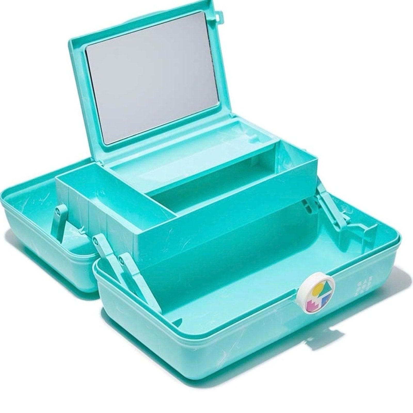 Turquoise Claire’s caboodle make up case seafoam  with storage make up