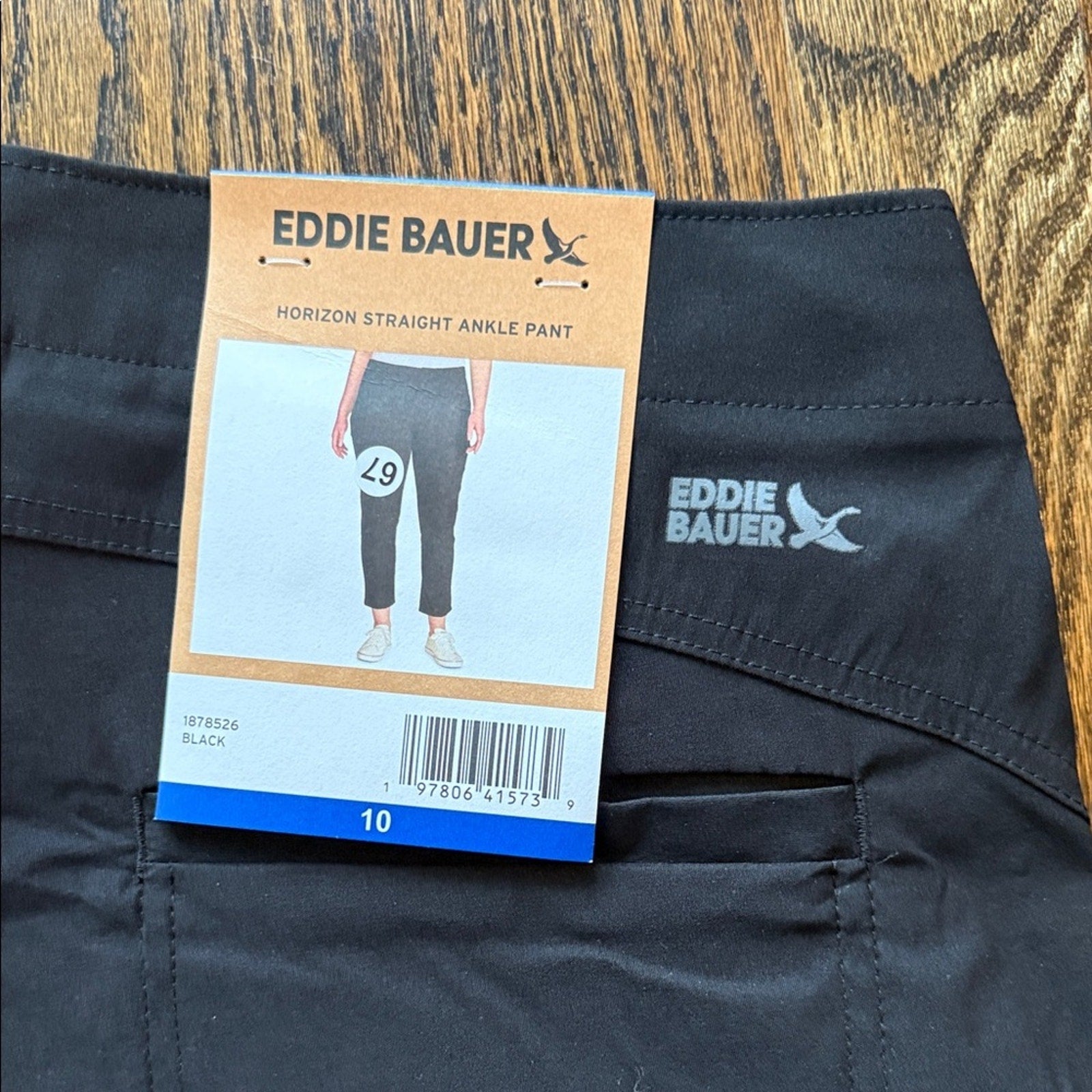 Eddie Bauer ladies black 10 capri hiking slacks NEW