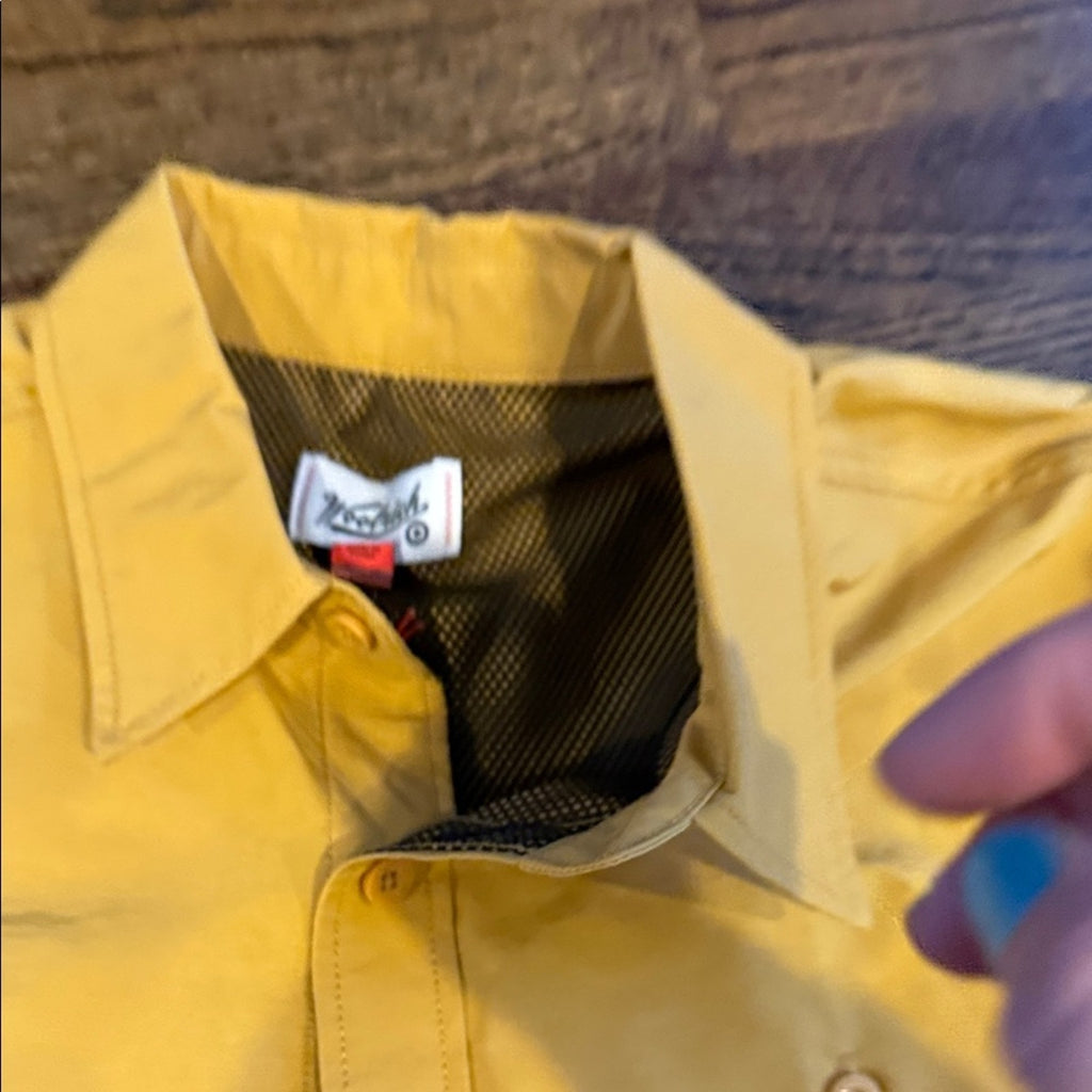 Woolrich Yellow Button-Up Shirt men's  fishing size small NEW