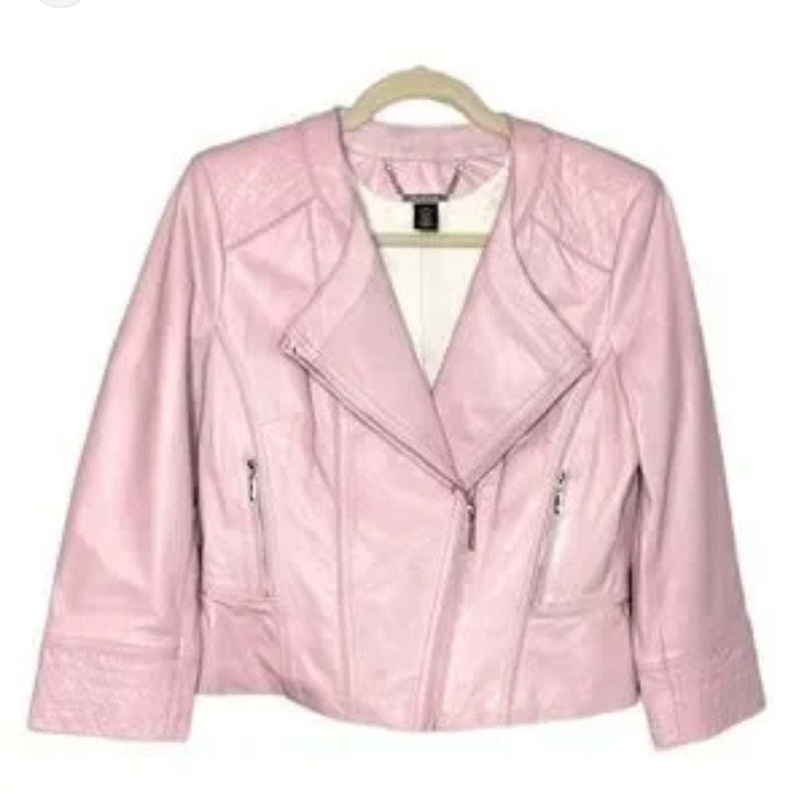 White House Black Market Faux Leather Jacket – Blush Pink – Women’s Medium used