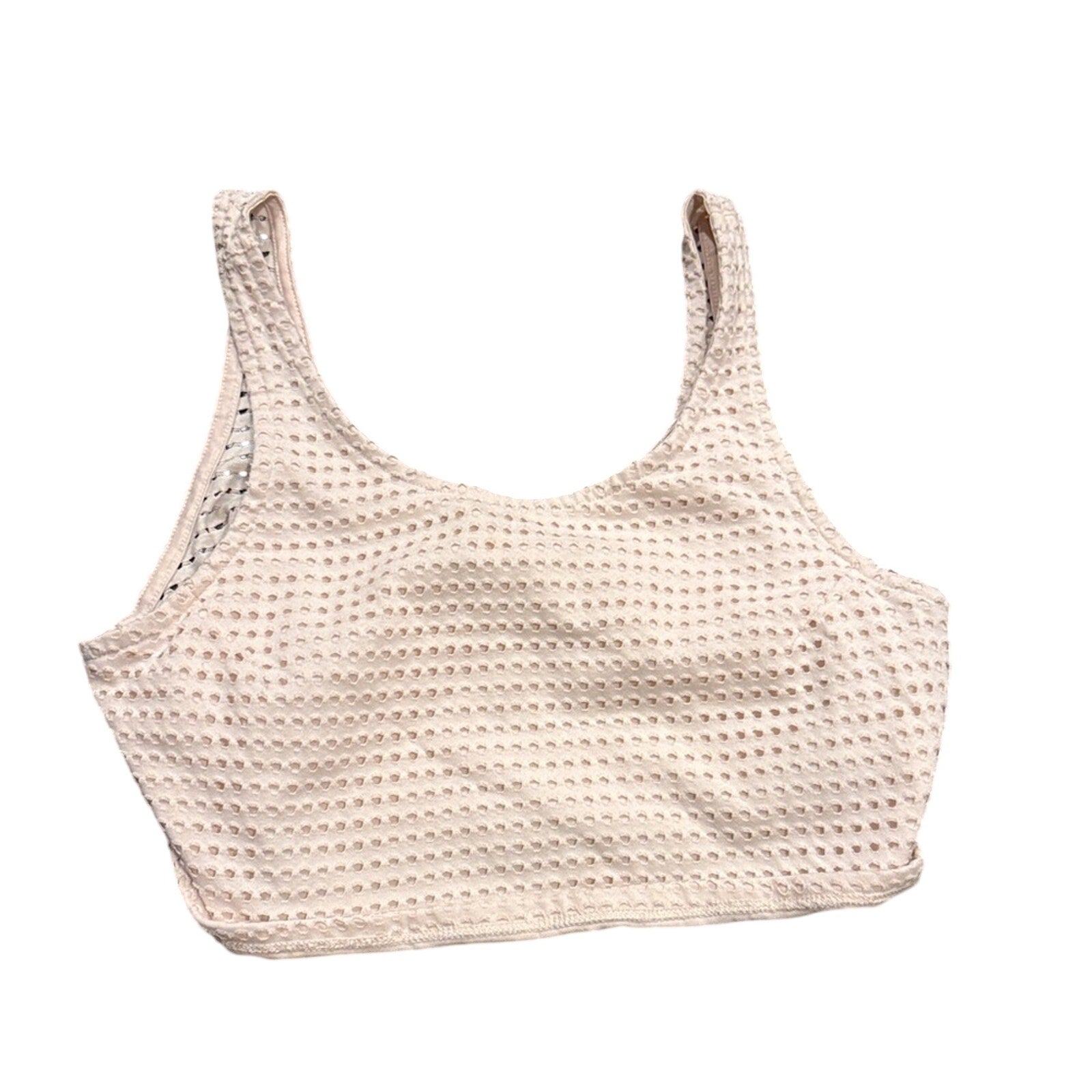 Pink Textured Crop Top express medium used