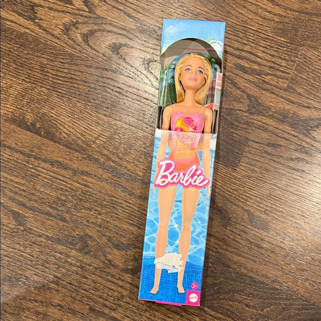 Barbie Doll in Pink and Blue Swimsuit toy NEW