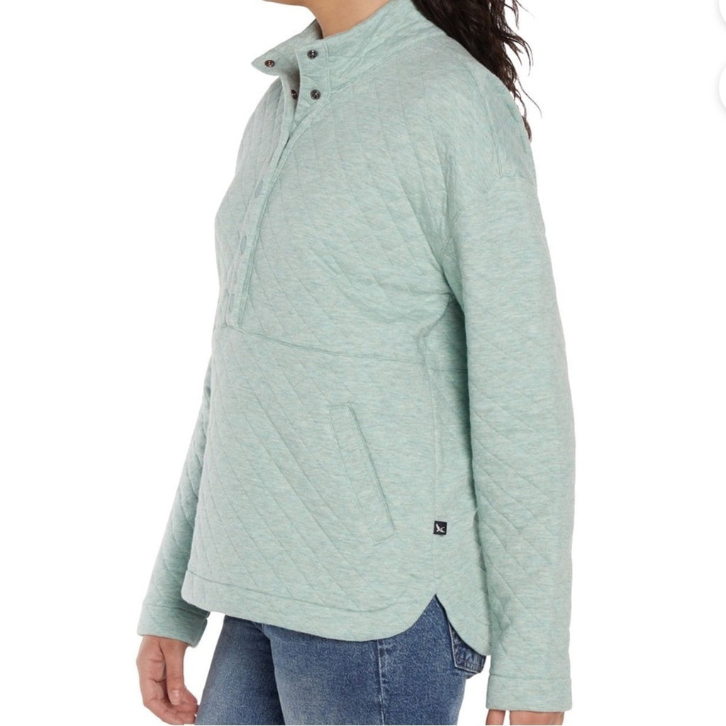 Eddie Bauer Quilted Pullover Woman's large in Soft Green NEW