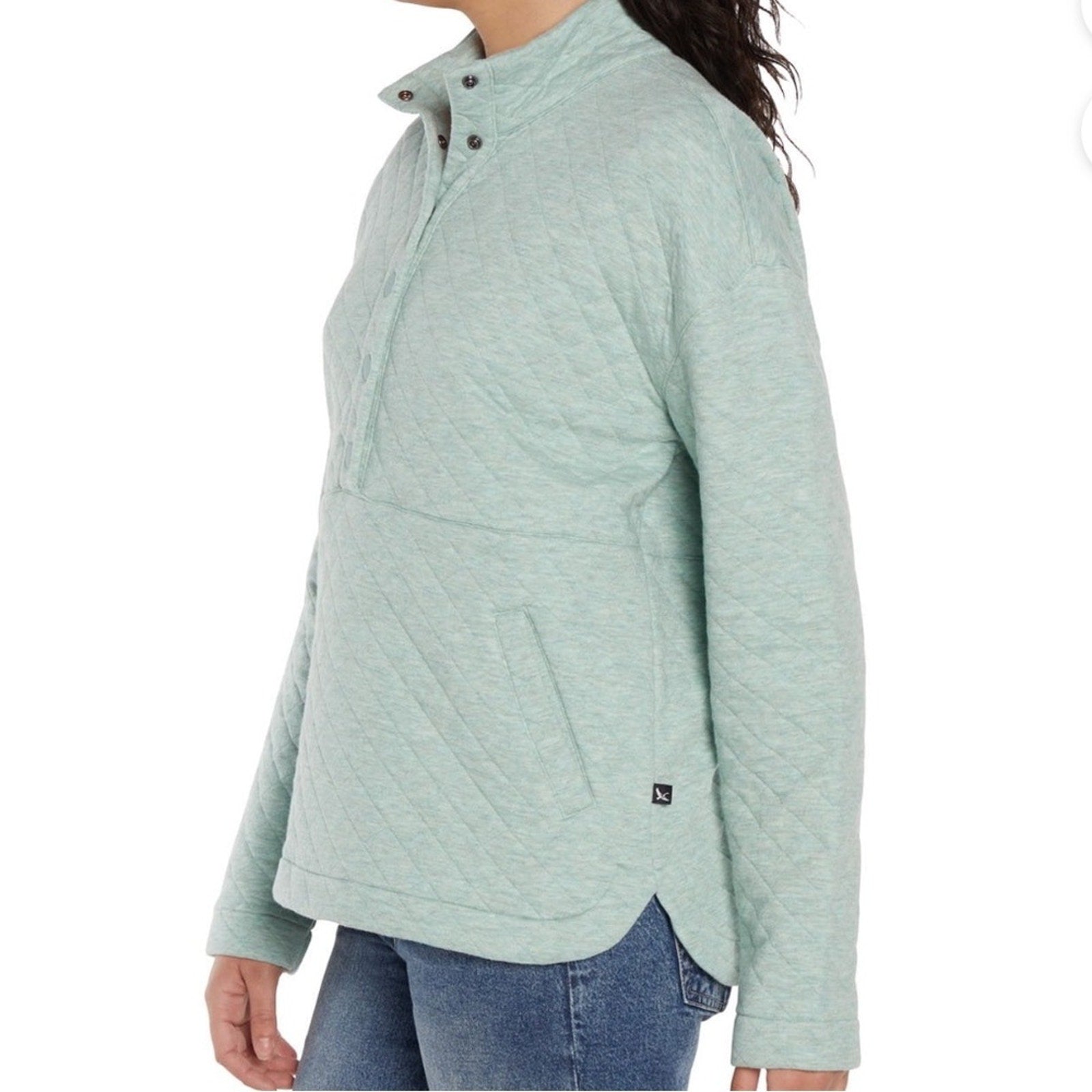 Eddie Bauer Quilted Pullover Woman's large in Soft Green NEW