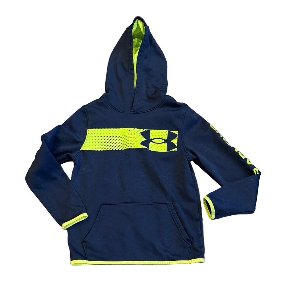 Under Armor Kids' Hoodie in black and Neon Yellow YMD USED