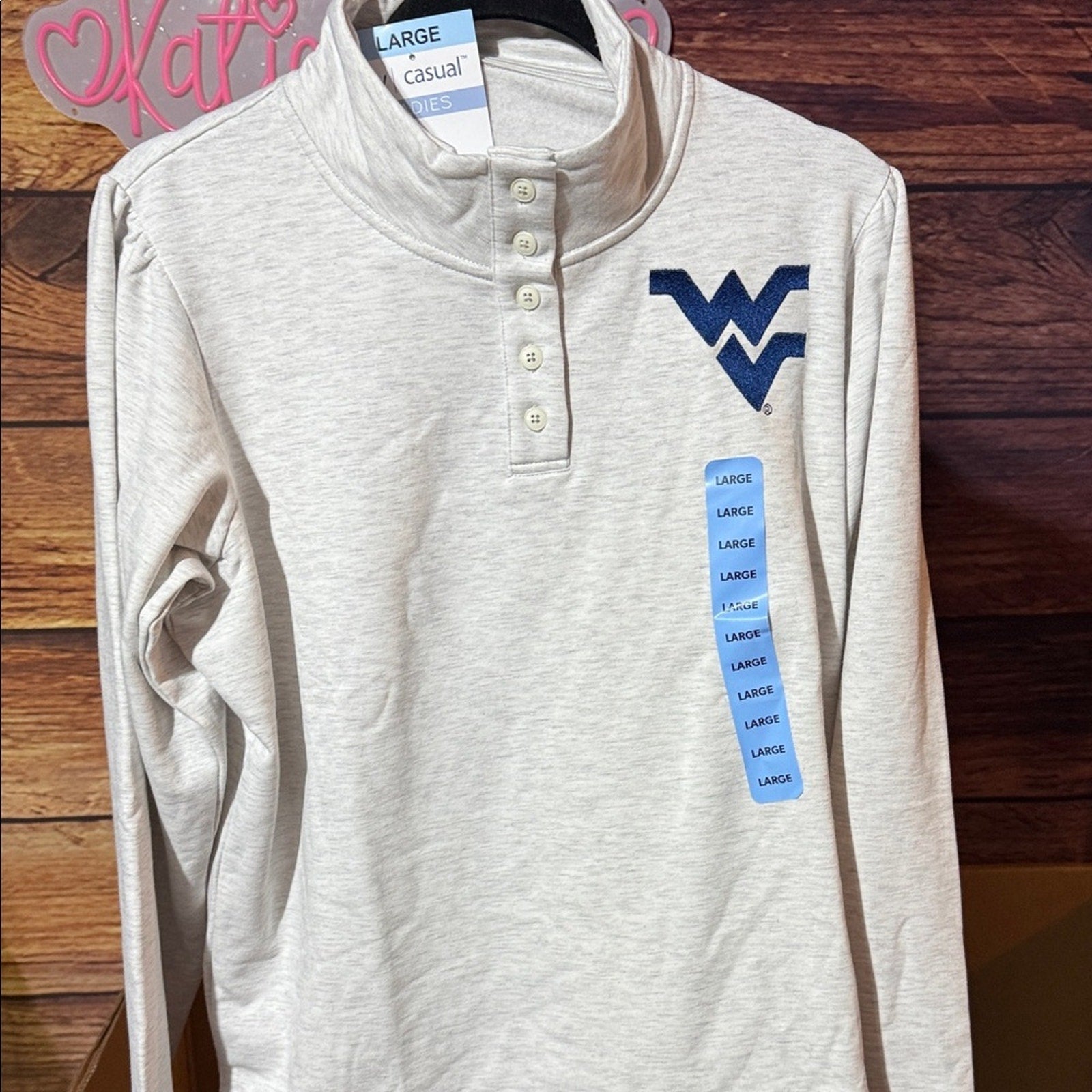 Liv Casual Women's NCAA Long Sleeve Fleece Lined Pullover Top WV Mountaineers XL