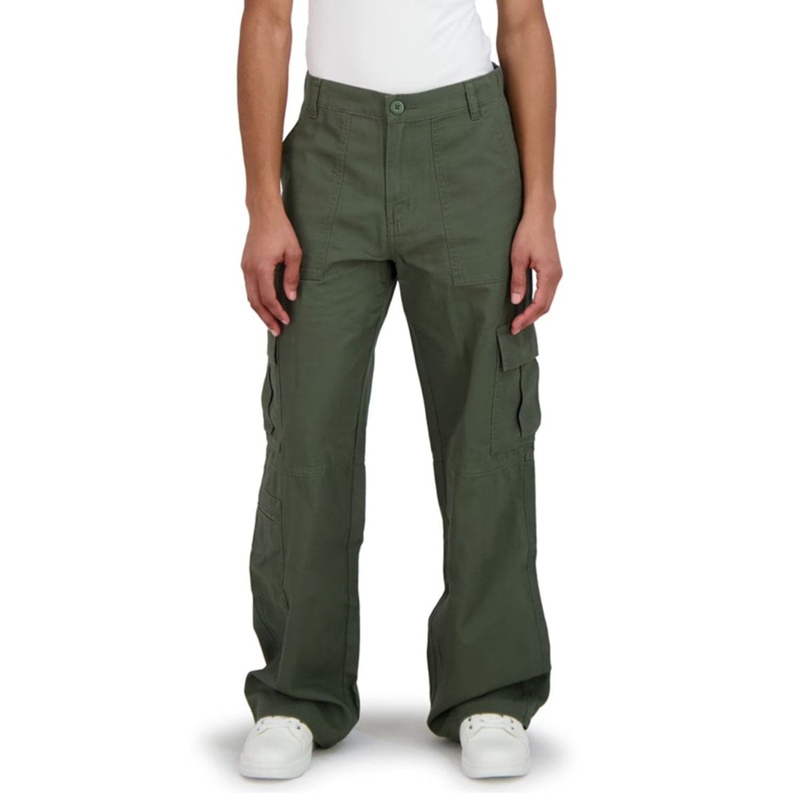 Aeropostale Women’s Olive Cargo Pants Elastic Waist Utility – Medium – NWT