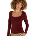 wild fable Women's Long Sleeve Top in Burgundy xl