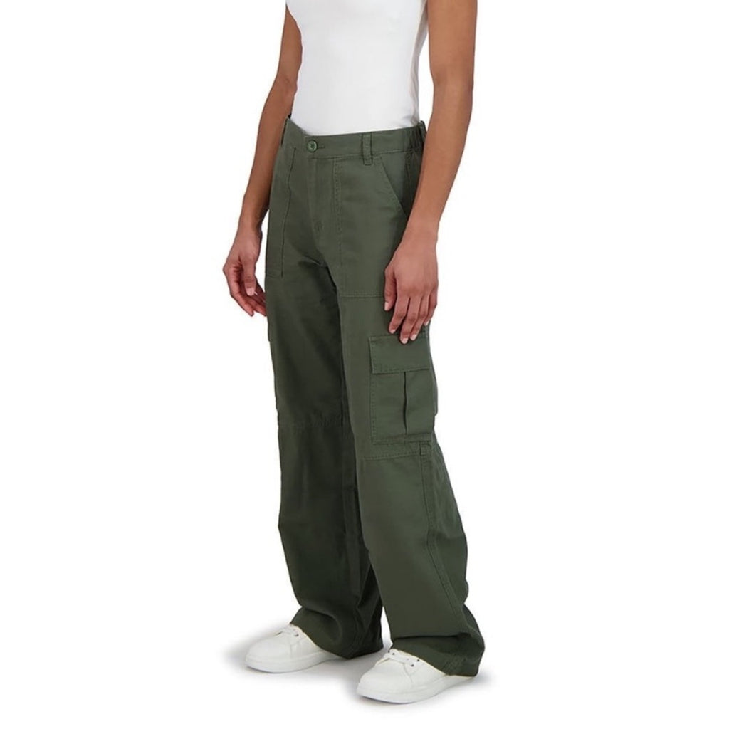 Aeropostale Women’s Green Cargo Pants Utility Pocket Elastic Waist Size Large NEW