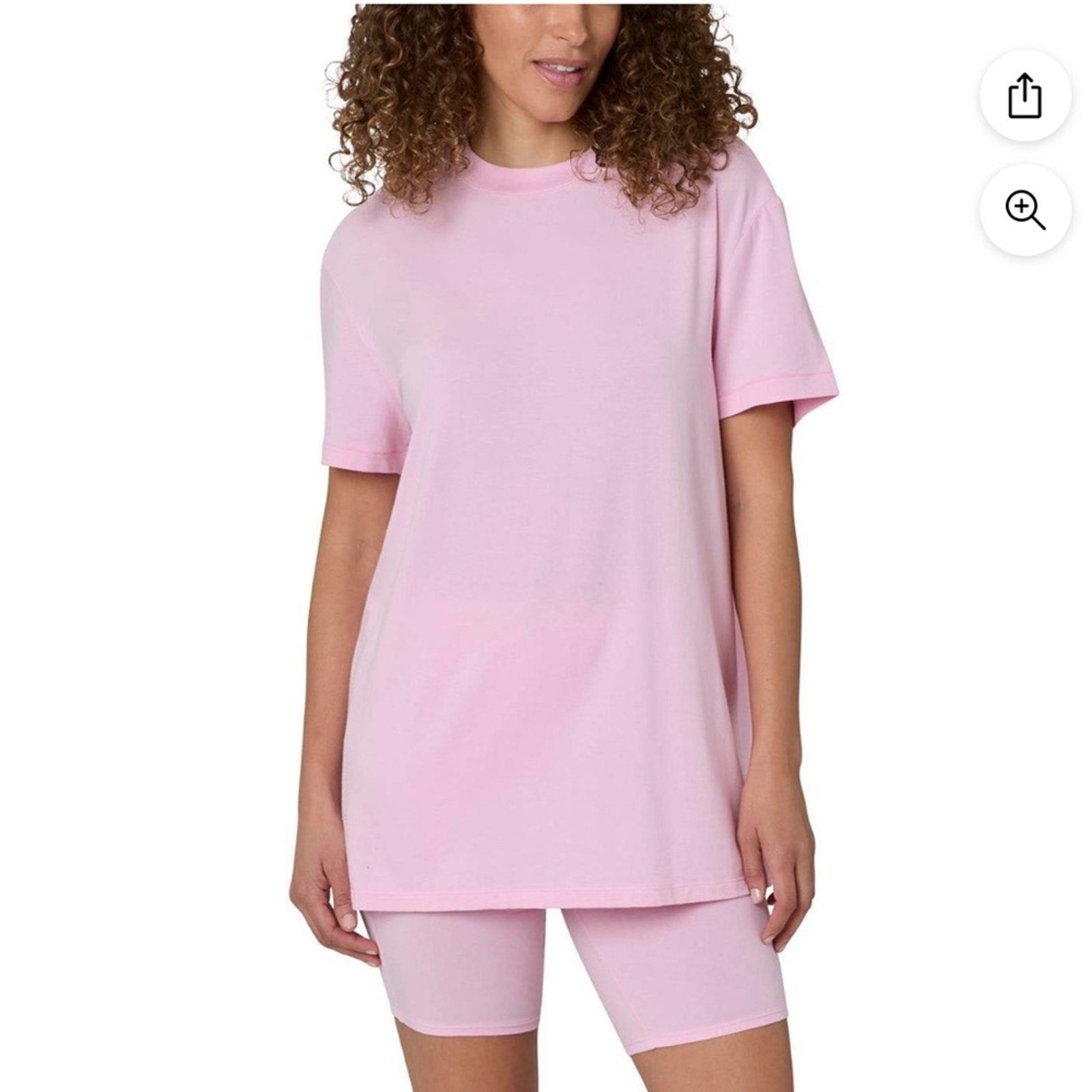 LOFT Pink T-Shirt and Shorts Set biker 2 piece pj set xs NEW