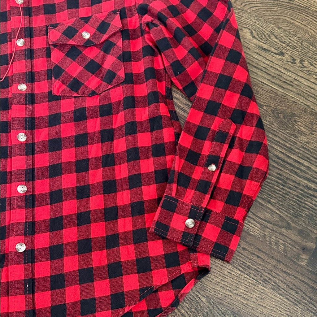 woolrich mens Red and Black Plaid Shirt button down size small NWT