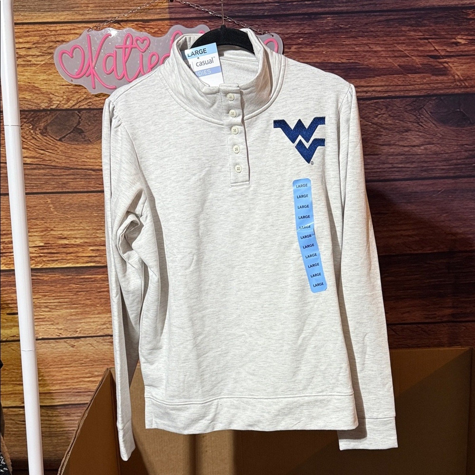 Liv Casual Women's NCAA Long Sleeve Fleece Lined Pullover Top WV Mountaineers XL