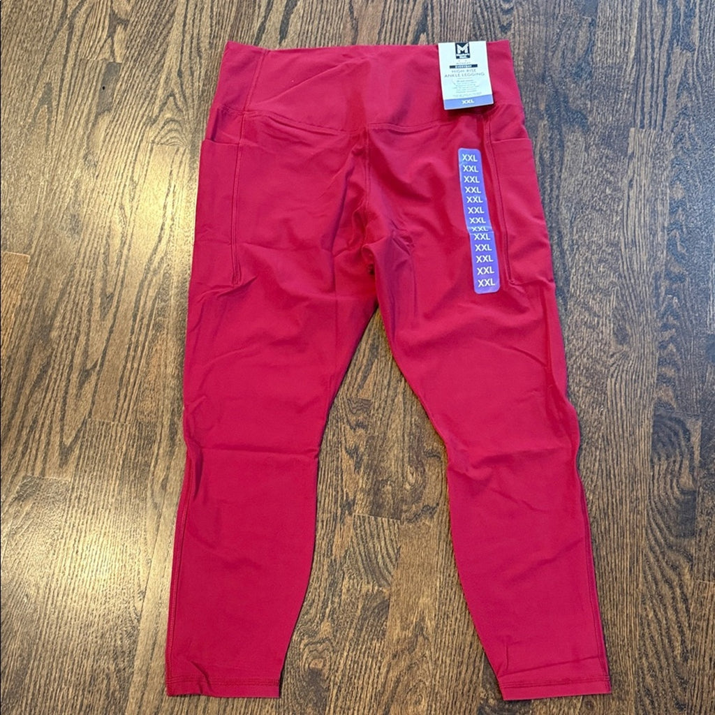 Members Mark Red Women's Leggings plus xxl with pockets nwt