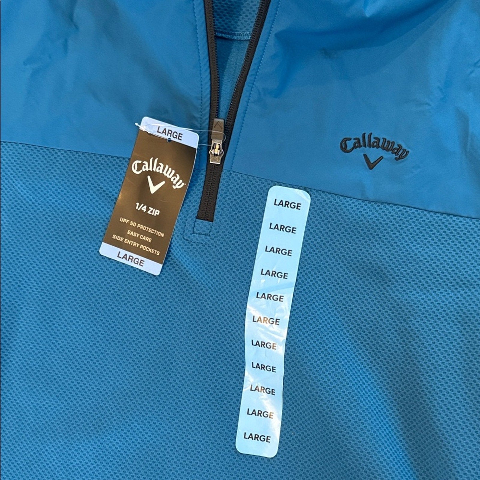 Callaway Men's Vibrant Blue Lightweight Jacket with pockets popover Large