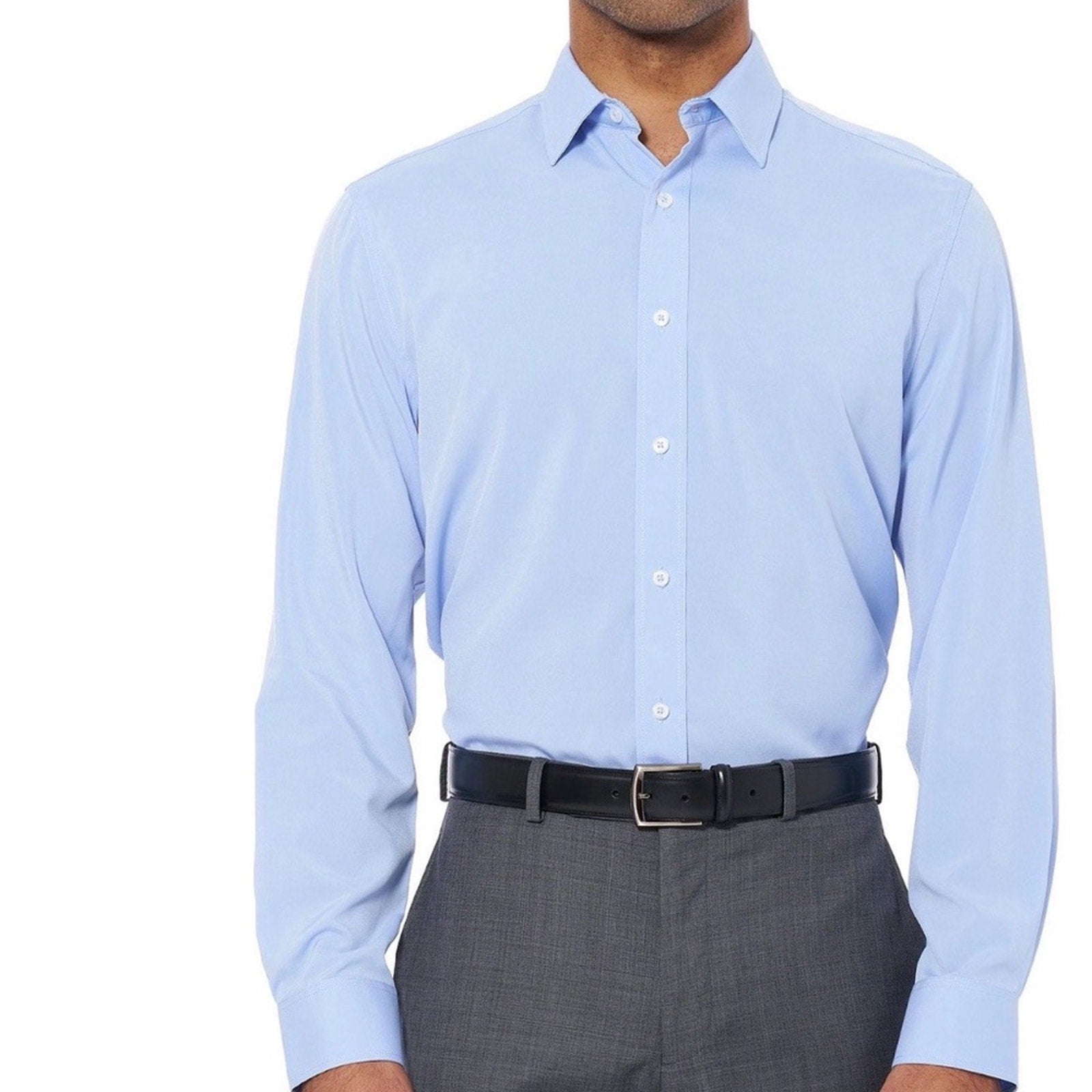 Nick Graham Men's Modern Fit Traveler Dress Shirt Blue 17-17.5 34/35 NWT