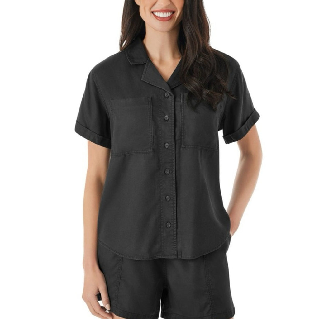 Member's Mark Ladies Black Short Sleeve Shirt large NEW
