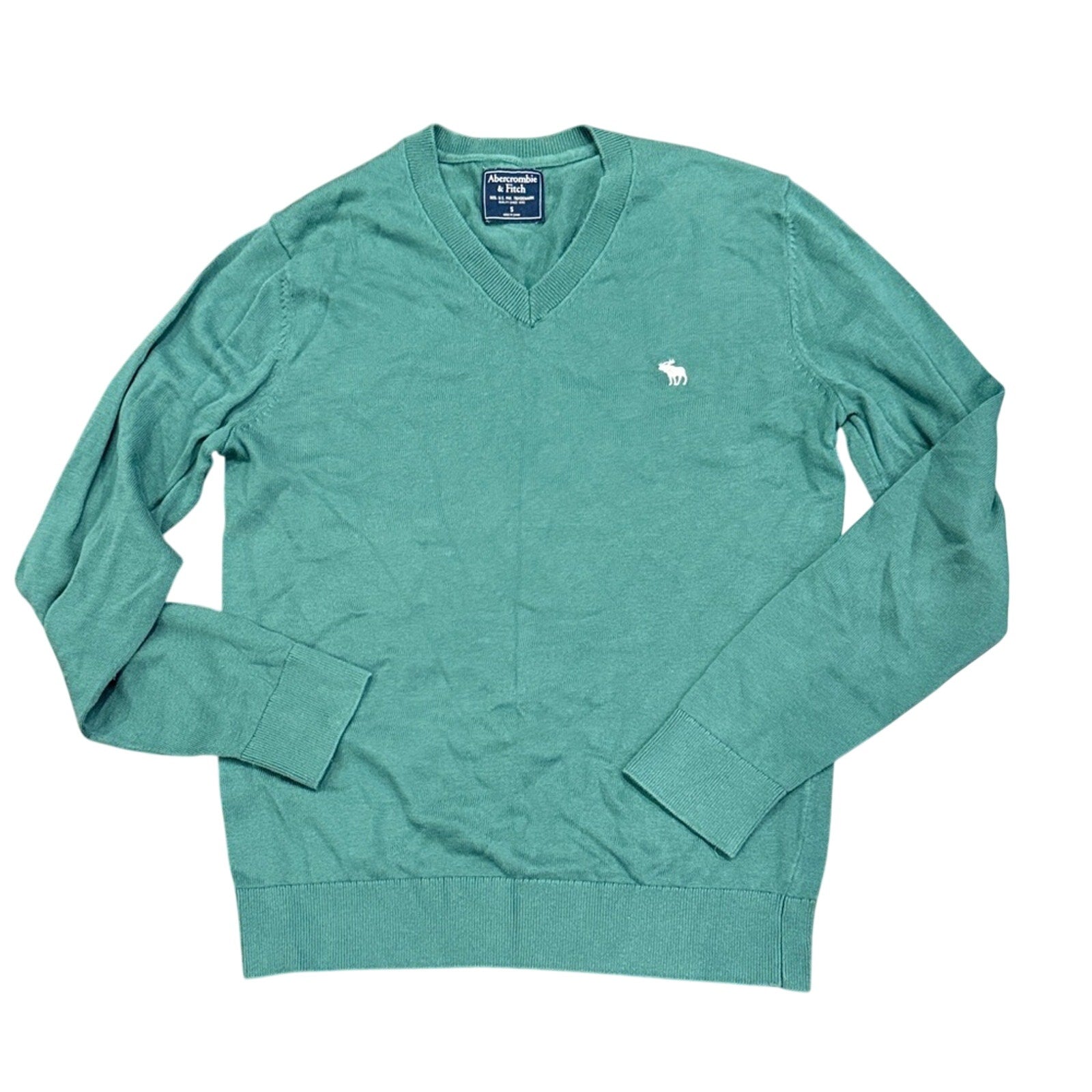 Men's Green V-Neck Sweater Abercrombie and fit small used