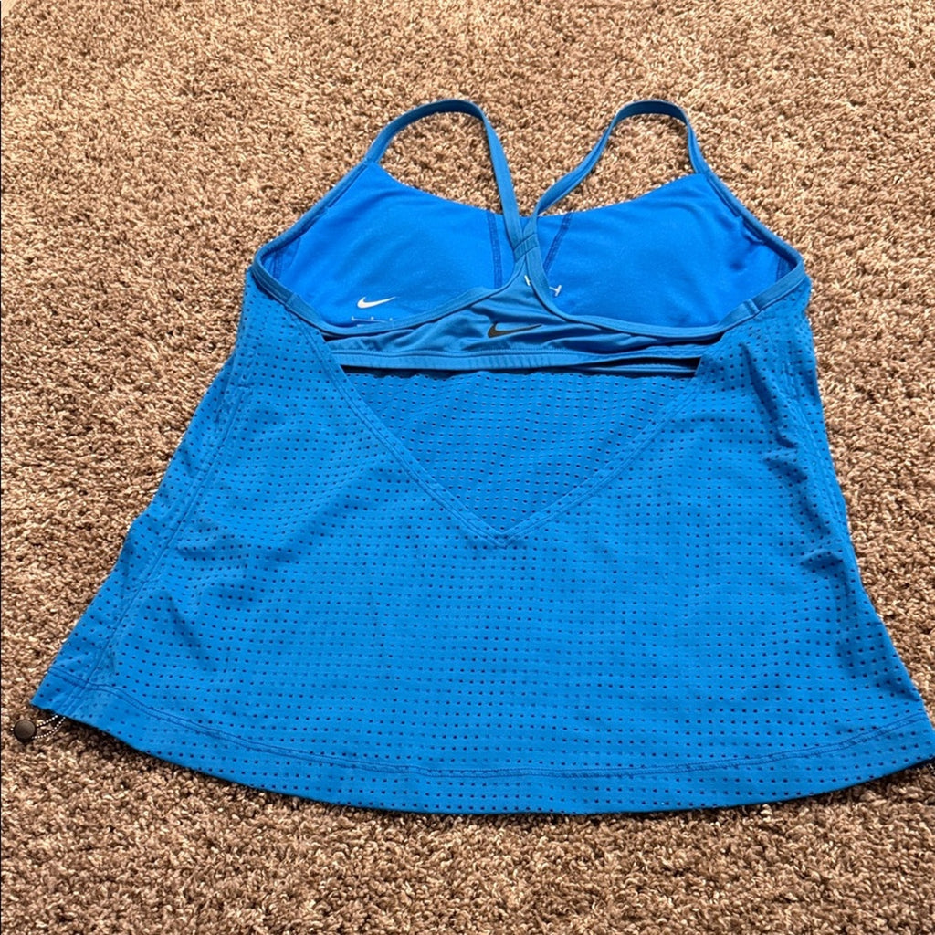 Nike Women's Vibrant Blue Sports Bra tank Large USED