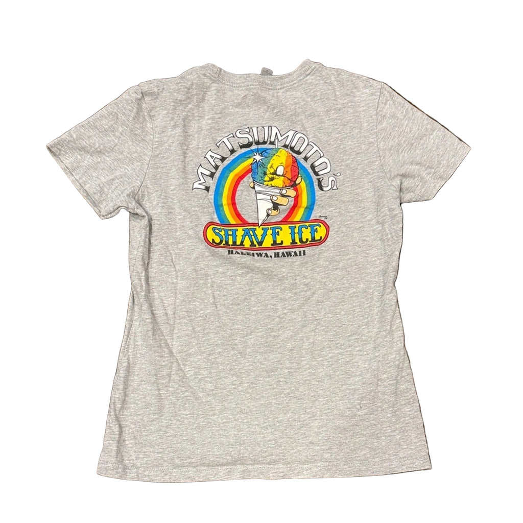 Gray woman’s medium shaved ice tee  T-Shirt fitted used