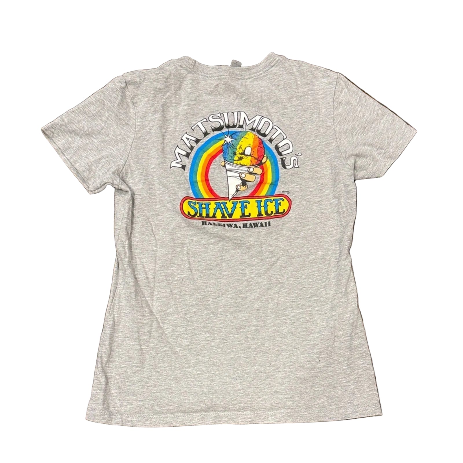 Gray woman’s medium shaved ice tee  T-Shirt fitted used