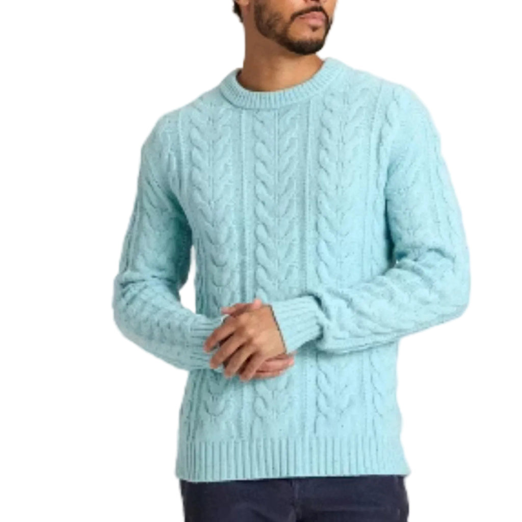 Goodfellow & co Men’s powder blue crew cable sweater Light Blue Cable Knit Sweater XXL NEW