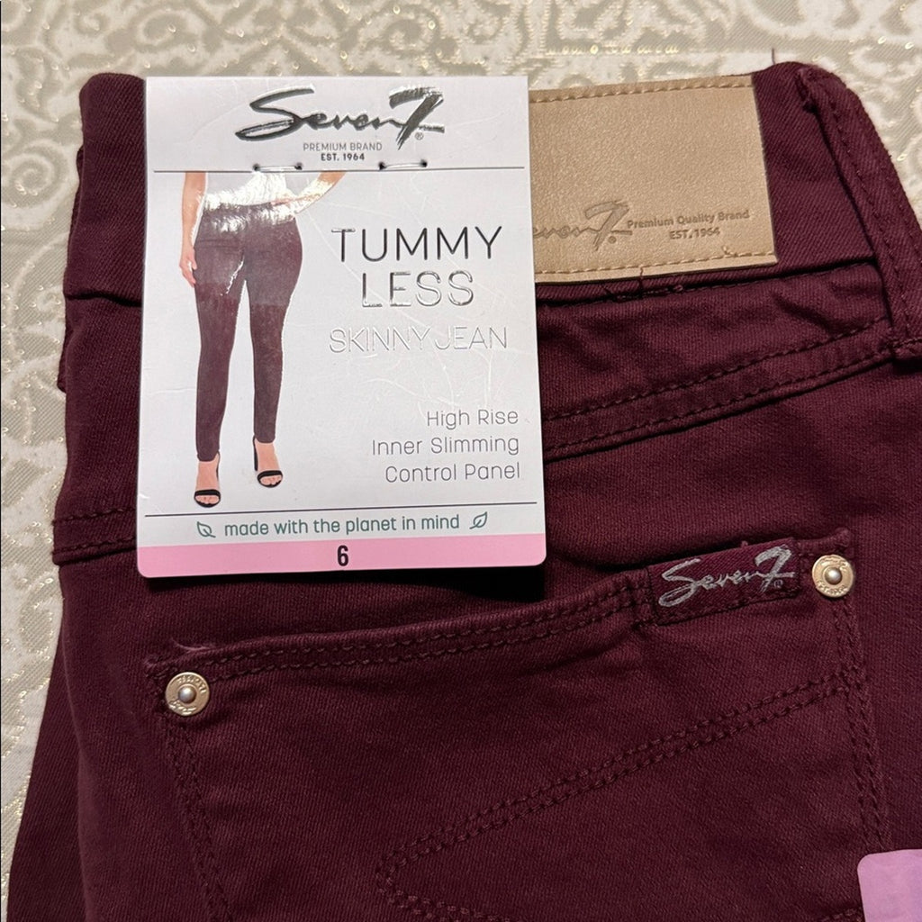 Seven7 Tummy Less Skinny Jeans‎ High Rise Slimming Control Port Royale 6 NWT