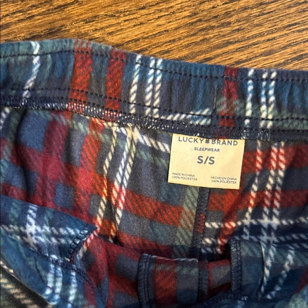 Lucky Brand Men's Plaid Lounge Pants in Red and Blue size SMALL pajamas NEW