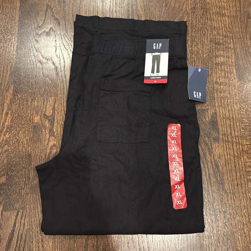 GAP Midnight Black Relaxed Pants xl linen woman's new