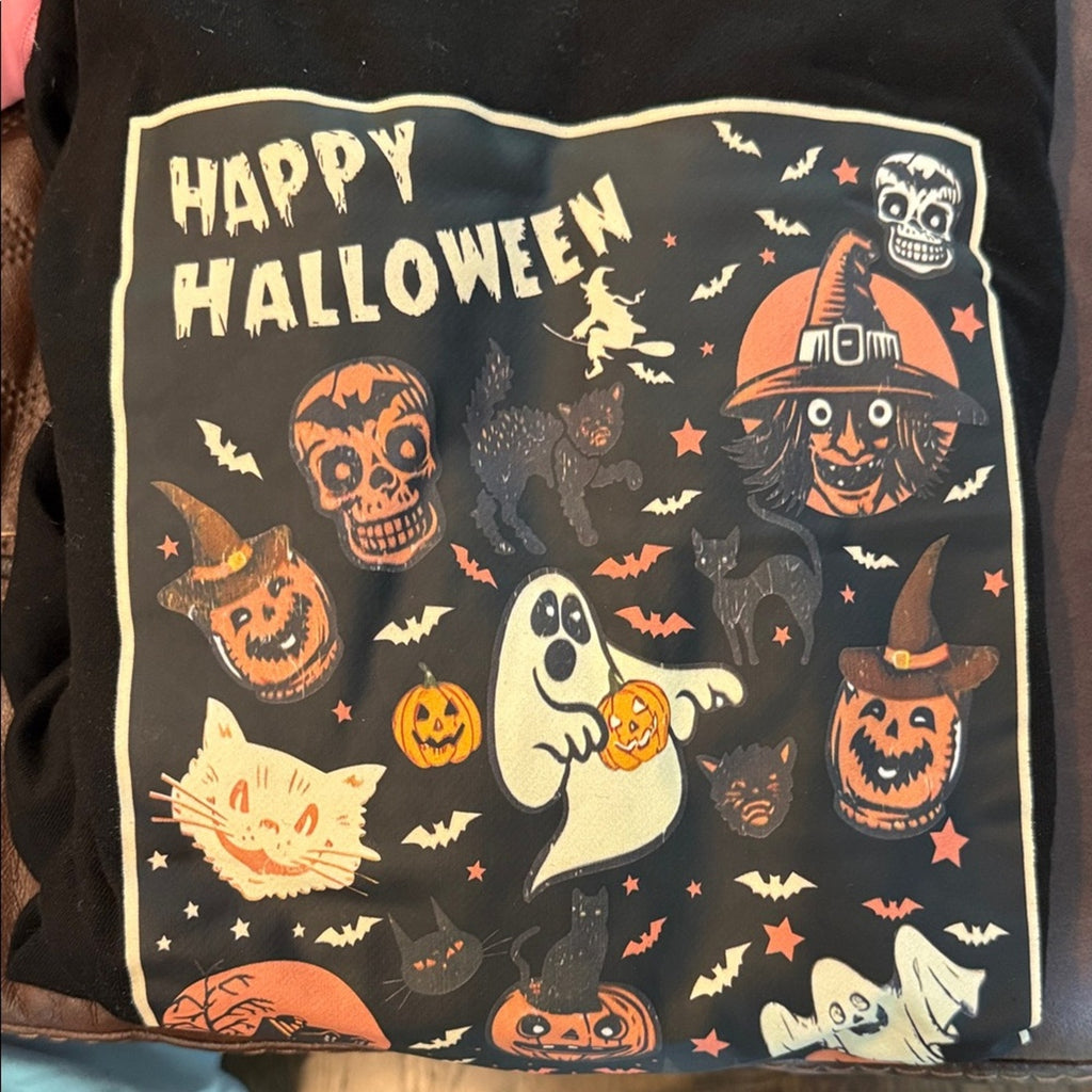 Halloween Ghost and Pumpkin- woman’s sweatshirt hooded large new