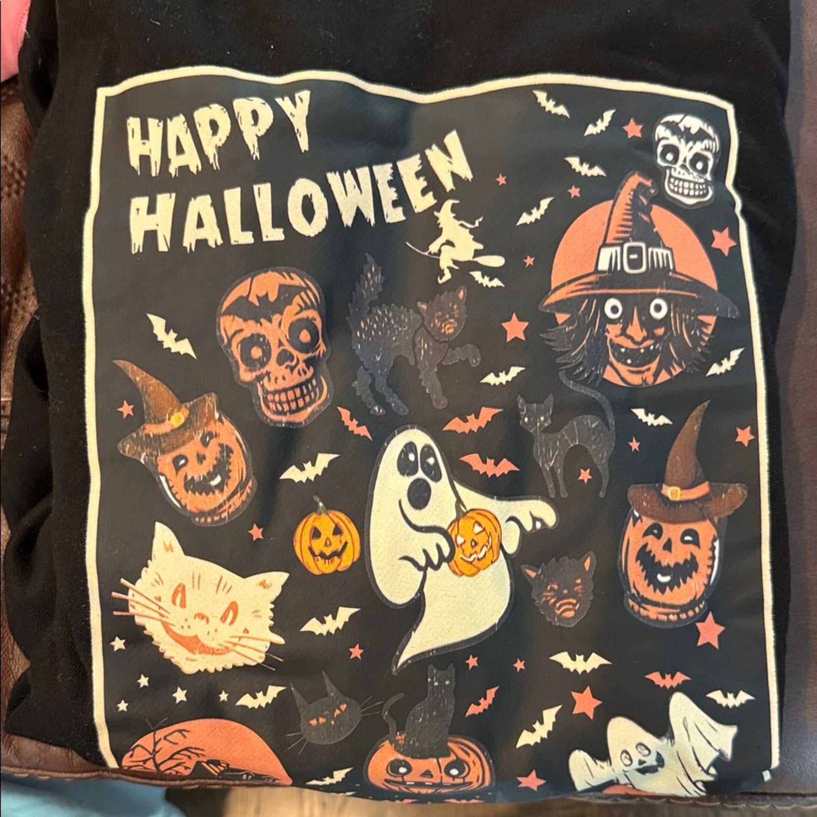 Halloween Ghost and Pumpkin- woman’s sweatshirt hooded large new