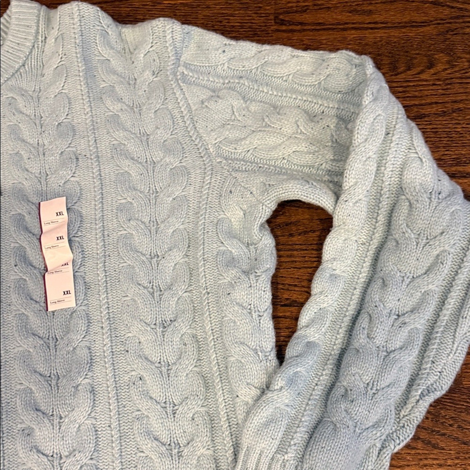 Goodfellow & co Men’s powder blue crew cable sweater Light Blue Cable Knit Sweater XXL NEW