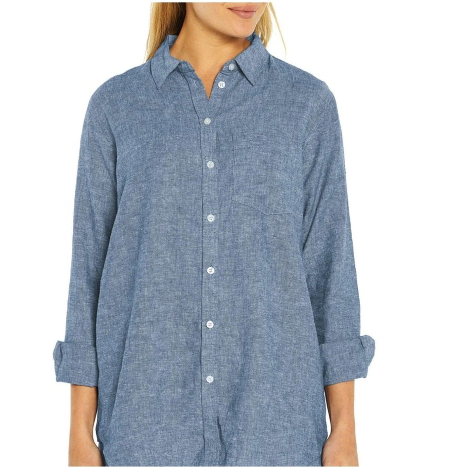 GAP New ladies Medium purple Linen Button Down Top