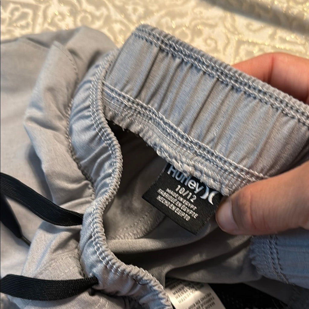 Hurley Light Gray Swim Shorts boys 10/12 USED
