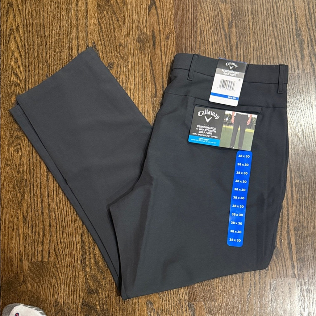 Callaway Charcoal Golf Trousers 38x30 caviar pants new
