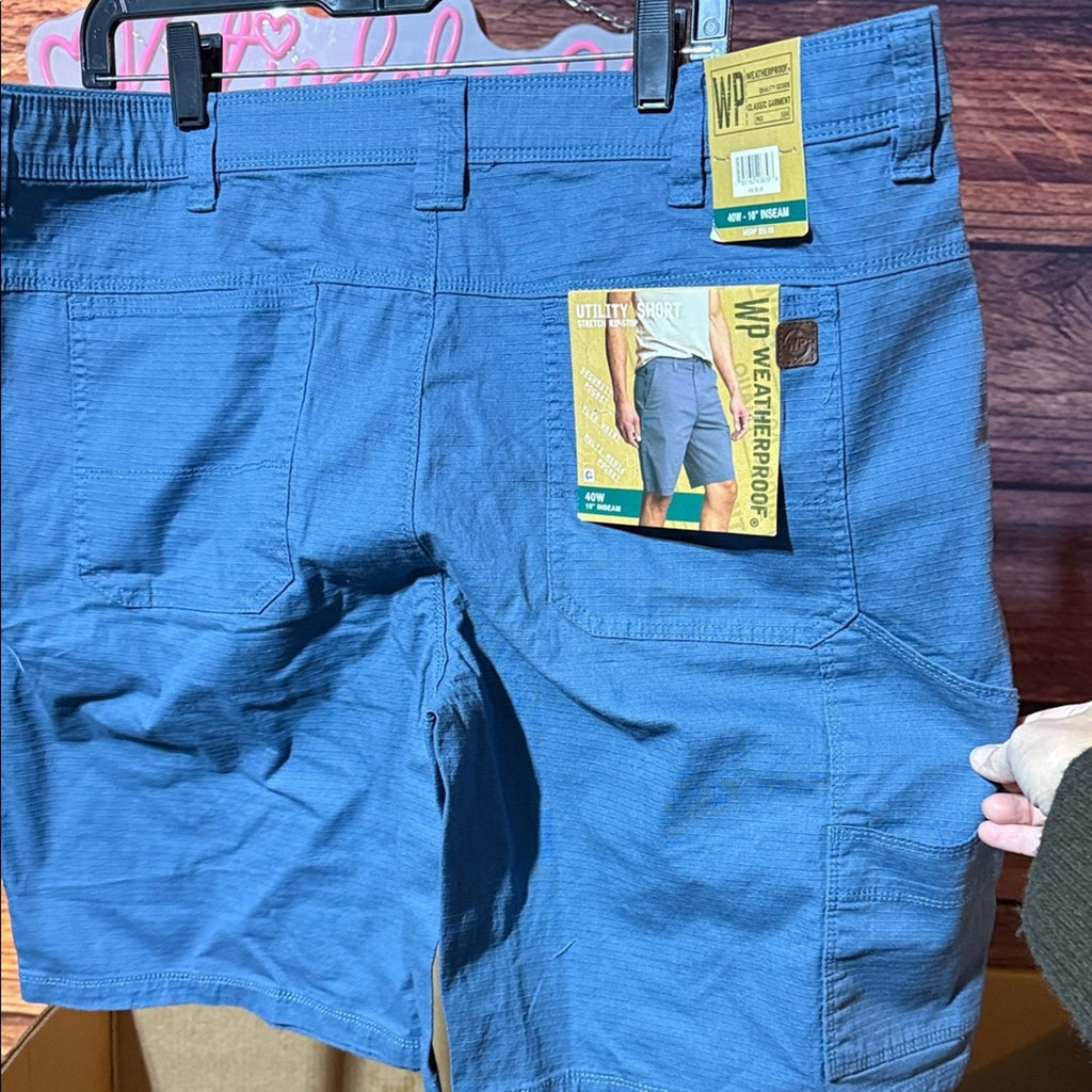 Weatherproof Men's Slate Cargo Shorts 40 NEW