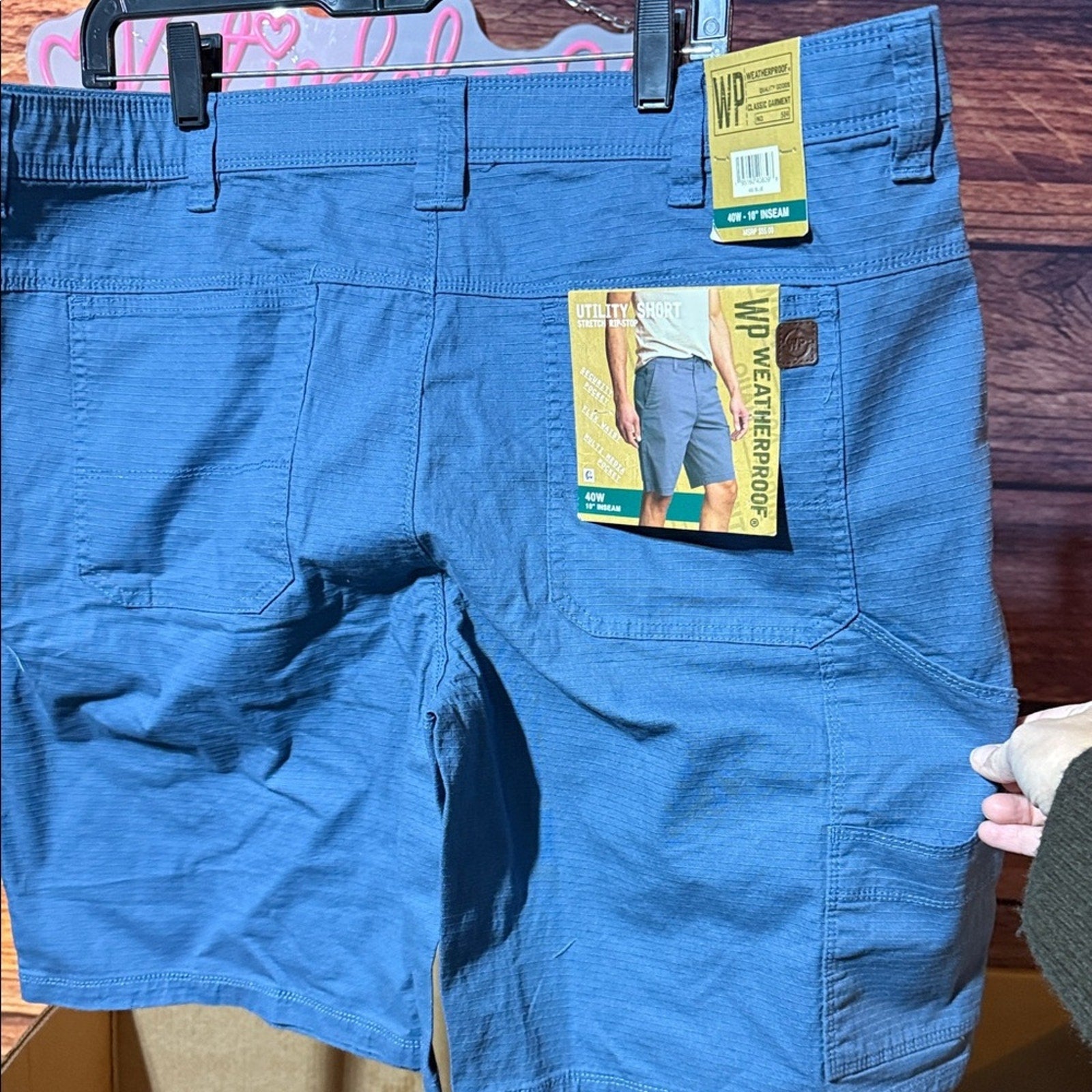 Weatherproof Men's Slate Cargo Shorts 40 NEW