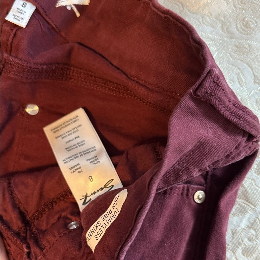 Seven 7 Burgundy Skinny Jeans size 8 Preloved condition