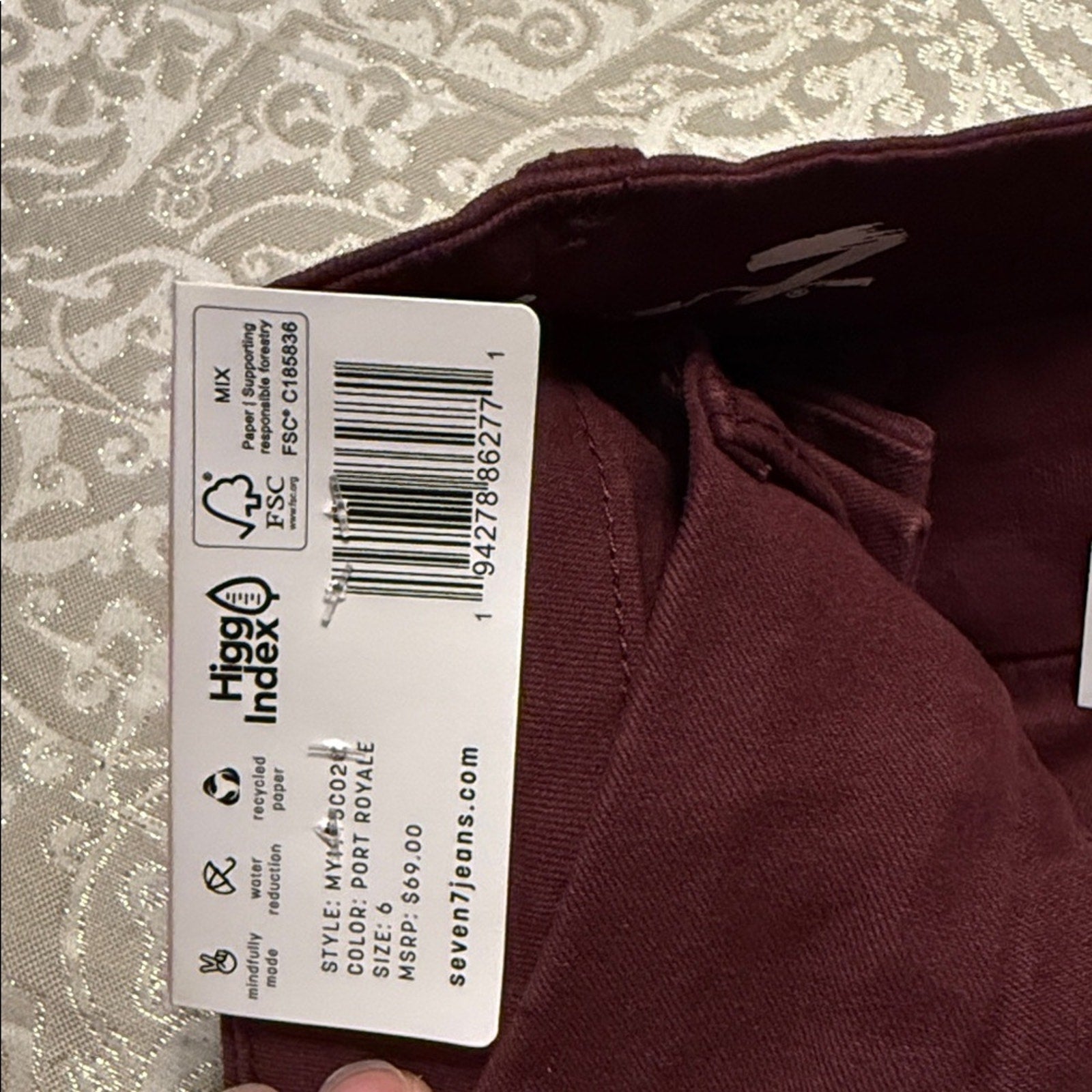 Seven7 Tummy Less Skinny Jeans‎ High Rise Slimming Control Port Royale 6 NWT