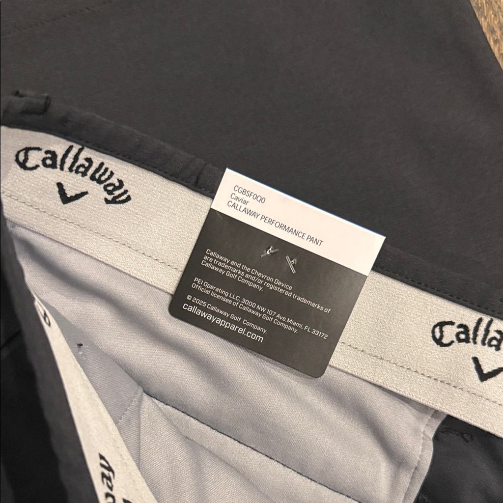 Callaway Charcoal Golf Trousers 38x30 caviar pants new
