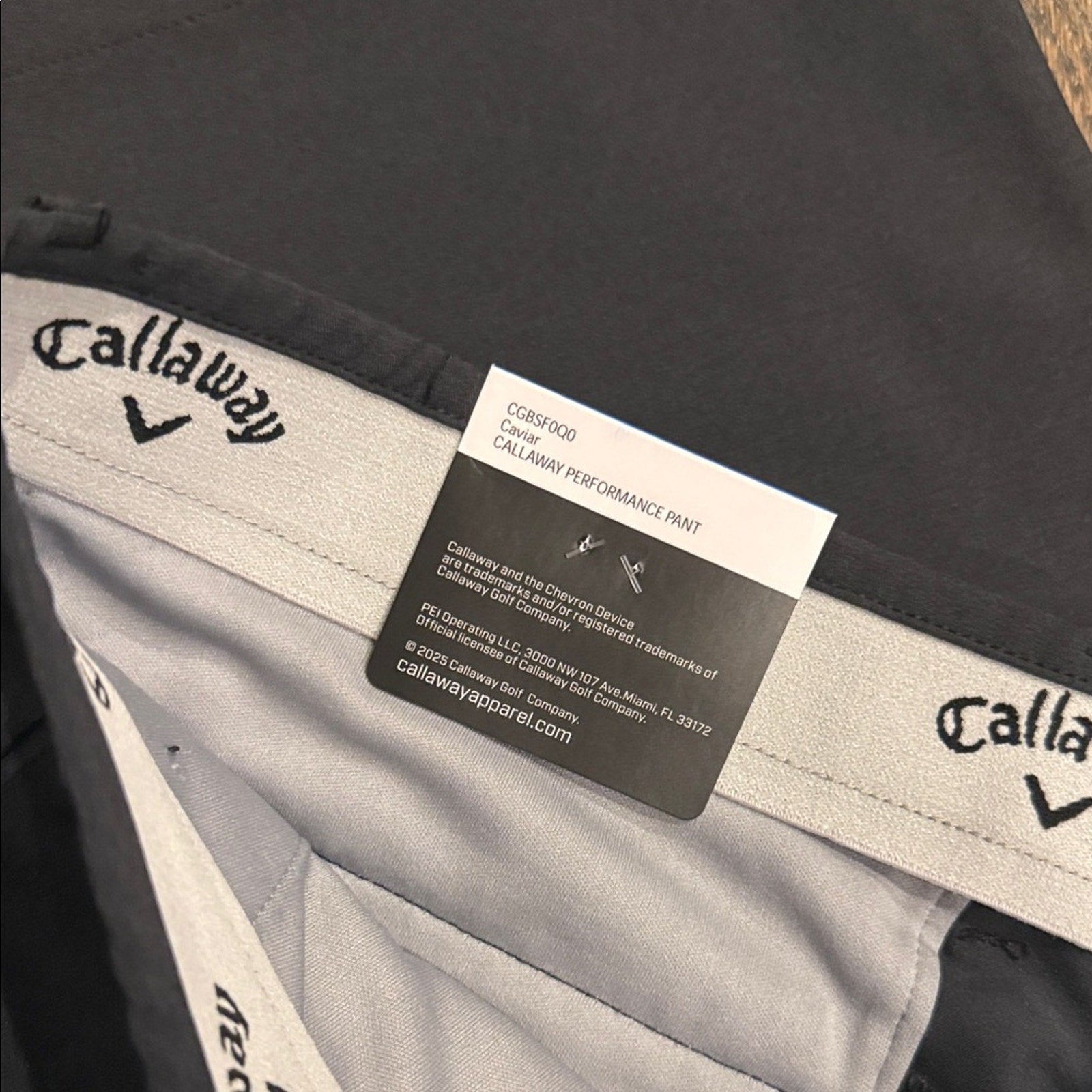 Callaway Charcoal Golf Trousers 38x30 caviar pants new