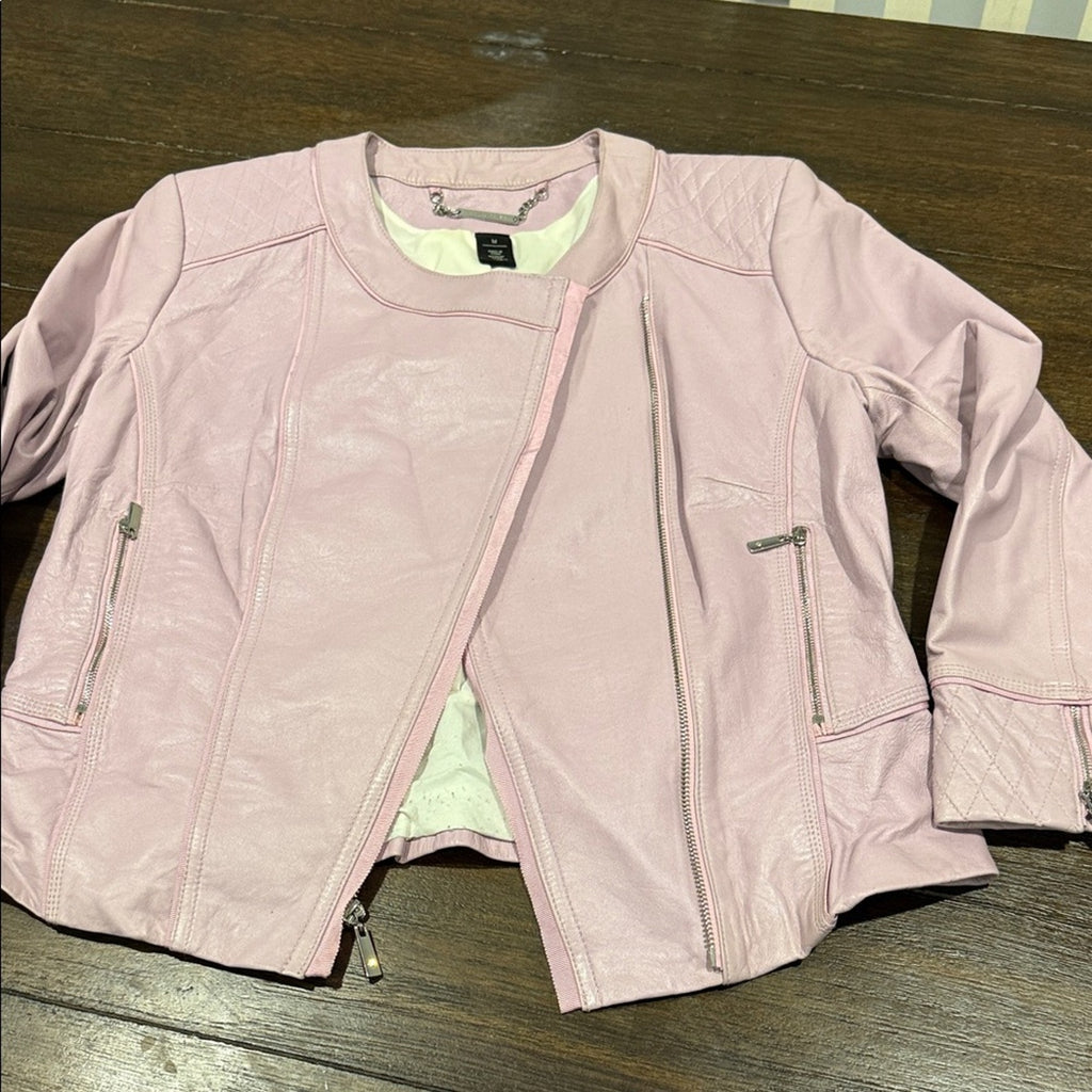 White House Black Market Faux Leather Jacket – Blush Pink – Women’s Medium used