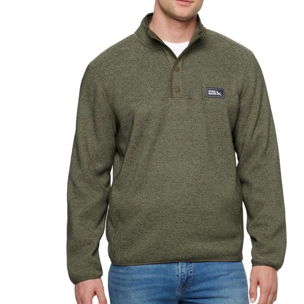 Eddie Bauer small Men's Zip Up Sweater in Olive NEW