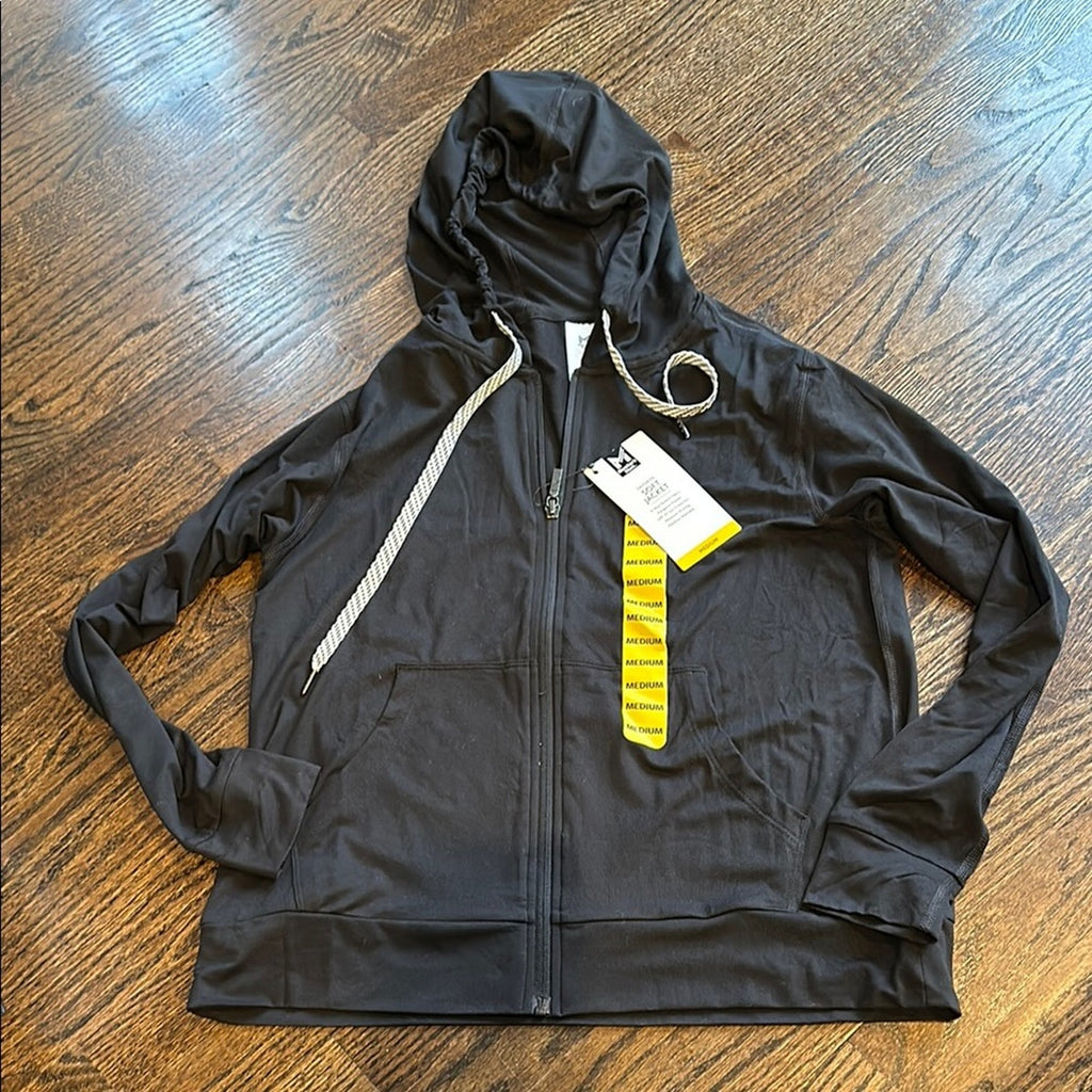 Members mark xxl full zip sweatshirt lightweight  Black Zip-Up Hoodie