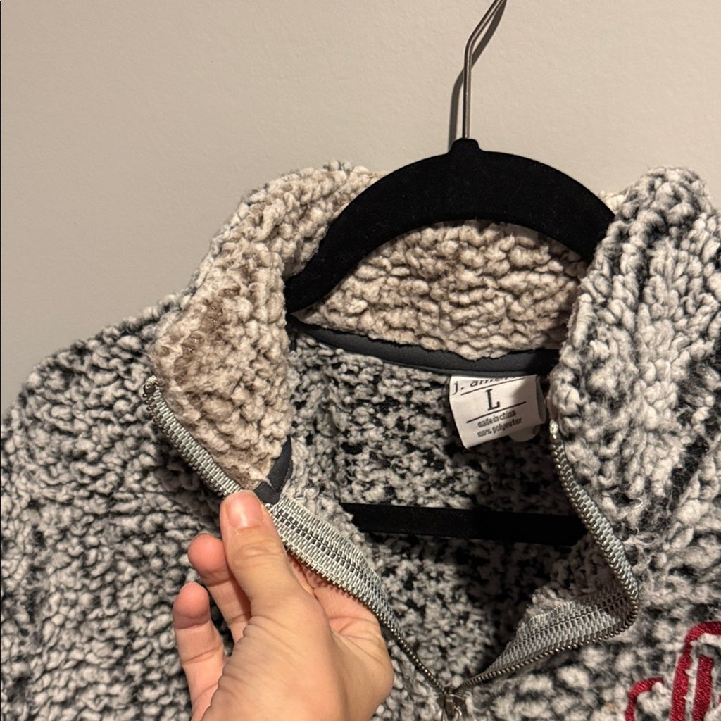 Gray Sherpa Pullover Sweater Poshmark logo large
