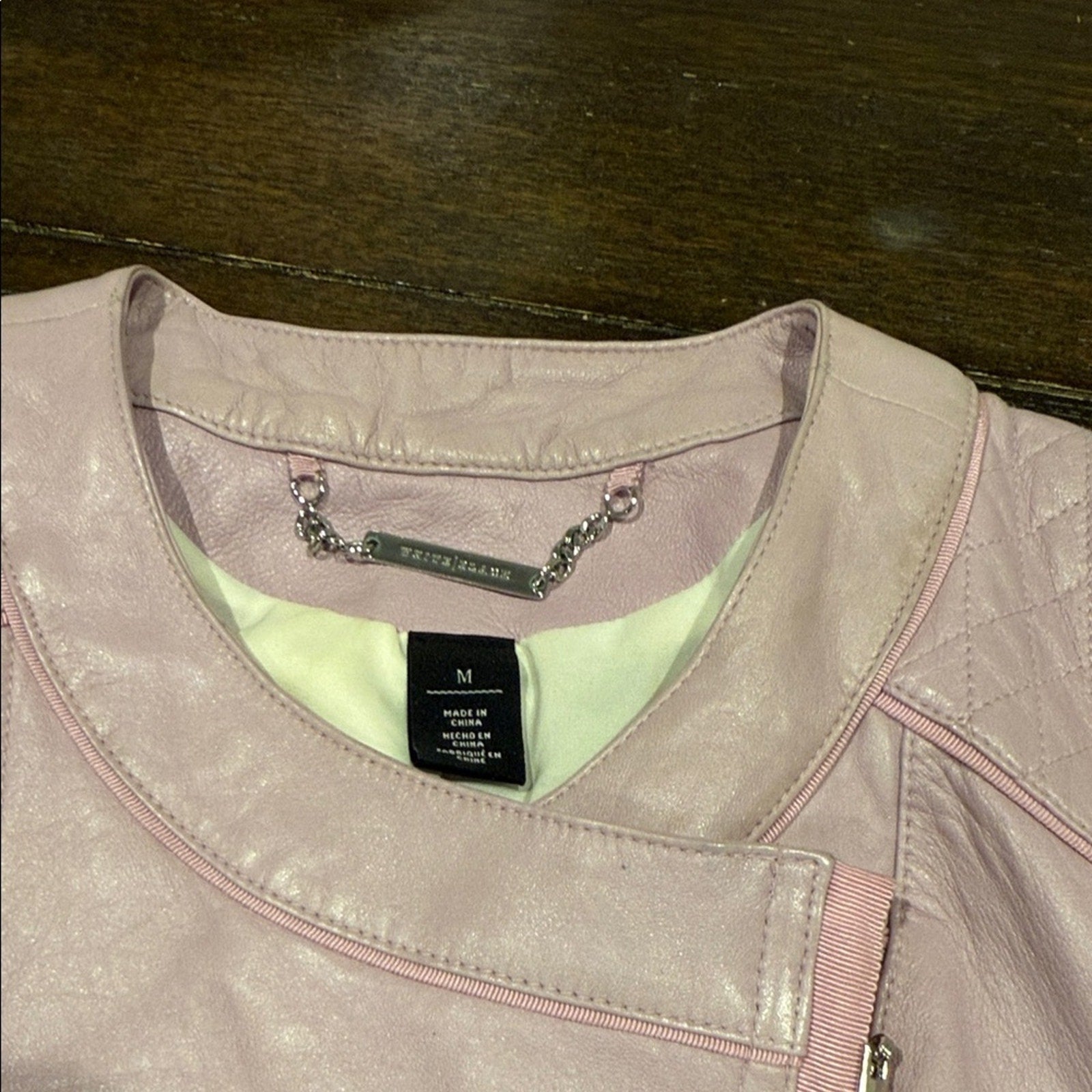 White House Black Market Faux Leather Jacket – Blush Pink – Women’s Medium used