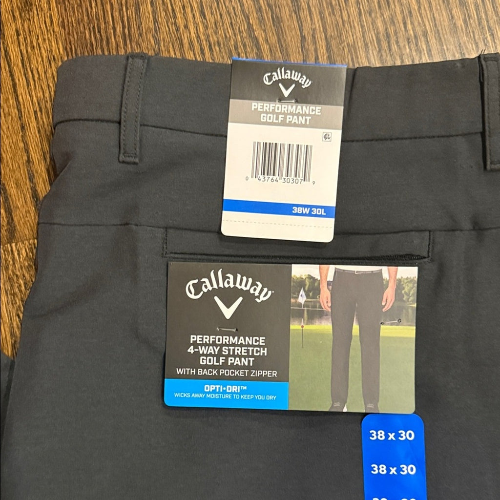 Callaway Charcoal Golf Trousers 38x30 caviar pants new