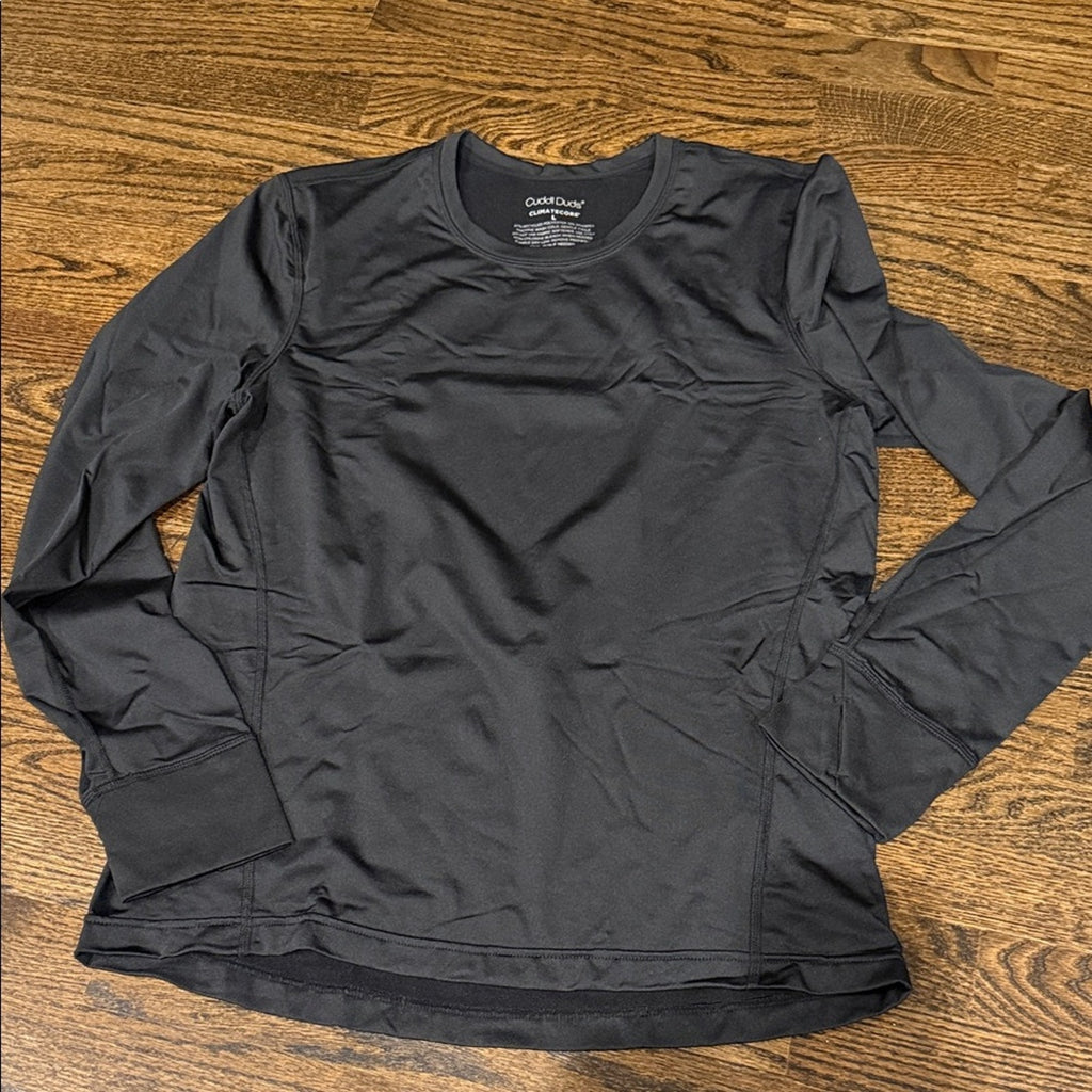 Cuddle duds  men’s black thermal Long Sleeve Tee skiing top layer large NWOT