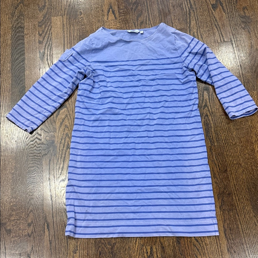 Vineyard Vines Blue Striped Knit Shift Dress 3/4 Sleeve Size Medium